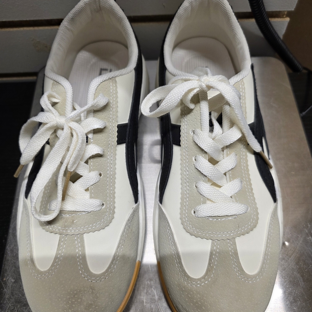 Classic White and Black Women's Sneakers